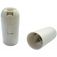 Патрон електричний  ЕМТ гладкий E14 термопластик білий 22-0116