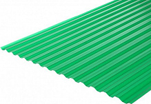 Гофрированный монолитный поликарбонат Bauglas Strong 3000x1050мм зелёный 