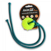 Игрушка для собак AnimAll Шар с канатом 4 см желтый 88171