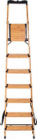 Лестница-стремянка Expert Tools декорированная под дерево с полочкой на 7 ступеней
