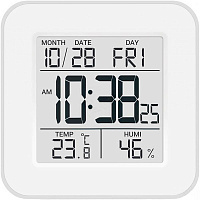 Термогигрометр Стеклоприбор Т-19 с часами серый