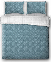 Комплект постельного белья Tailored семейный бирюзовый с серым Ibodo 