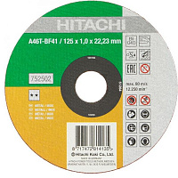 Круг відрізний по металу Hitachi  125x1x22,2 мм 752502