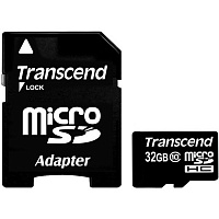 Карта пам'яті Transcend microSDHC 32 GB Class 10 + SD adapter