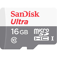 Карта памяти SanDisk microSDHC 16 G Ultra C10 80MB/s + SD adapter SDSQUNS-016G-GN3MA