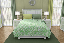 Комплект постельного белья Ромашки 1,5 зеленый с рисунком Rigel 