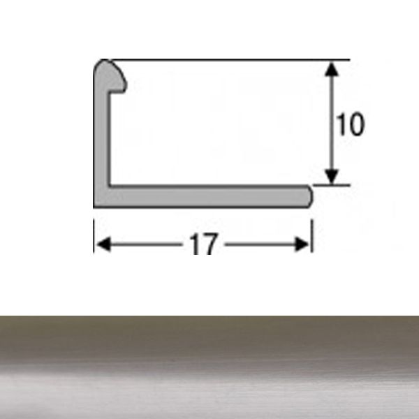 Кутник для плитки TIS алюміній 81,4,AP10 10 мм 2,7м полірований
