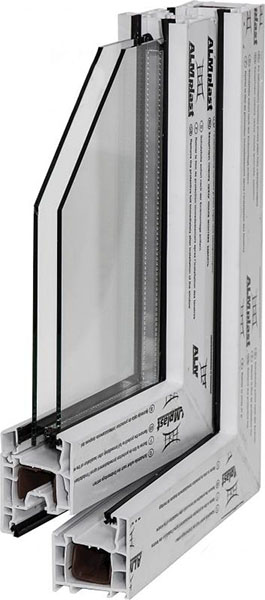 Вікно поворотно-відкидне ALMplast 60 800x1200 мм праве однокамерний склопакет 24 мм