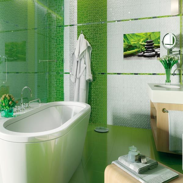 Плитка Golden Tile Relax 494061 250x400 мм зеленая