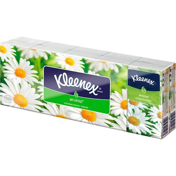 Носовые платочки кармашки Kleenex с ароматом ромашки 100 шт.