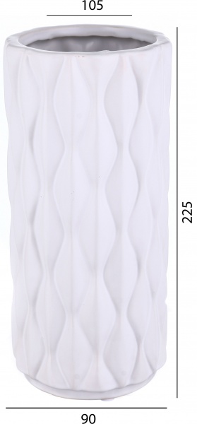 Ваза керамическая белая Knit 10,5х10,5х22,5 см