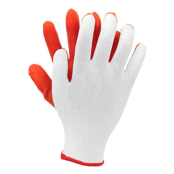 Перчатки Reis бело-оранжевые с покрытием латекс L (9) OX-LATUA WP L