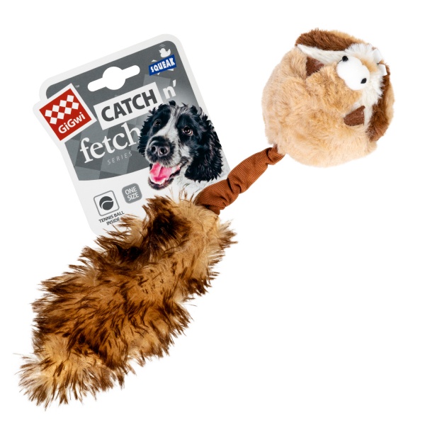 Игрушка для собак GiGwi Борсук с двумя пищалками Catch & fetch 26 см