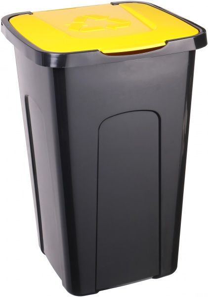 Контейнер для мусора Keeeper 365x370x555 мм 50 л черный с желтым 905217