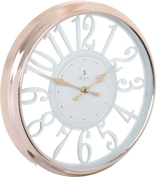 Часы настенные Skeleton Версаль 30,5 см розовое золото Luna