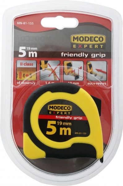 Рулетка Modeco Frendly Grip MN-81-155 5м x19мм