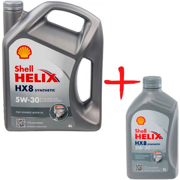 Масло моторное Shell Helix HX8 5W-30 4 л + 1 л