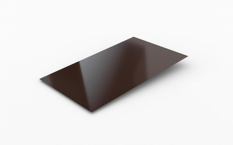 Гладкий лист с глянцевым покрытием PSM 1250x2000 RAL 8017 коричневый 0,45 мм