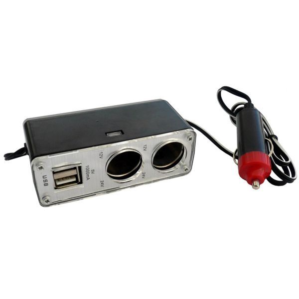 Двойник для гнезда прикуривателя CarCommerce 12В + 2 USB