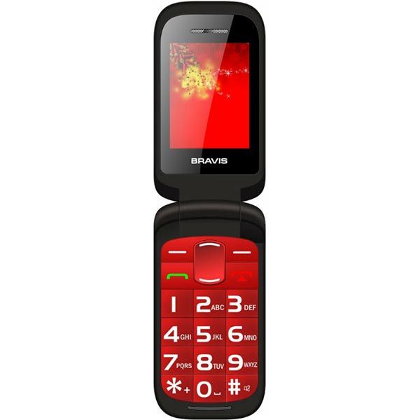 Телефон мобильный Bravis Clamp red