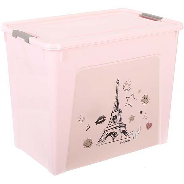 Ящик для хранения Smiley Paris Chic рожевий 390x490x320 мм