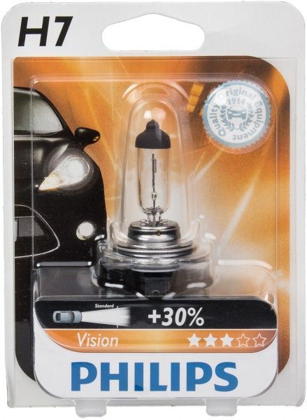 Лампа галогенна Philips Vision (12972PRB1) H7 PX26d 12 В 55 Вт 1 шт 3200
