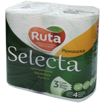 Туалетний папір Ruta ромашка тришаровий 4 шт.