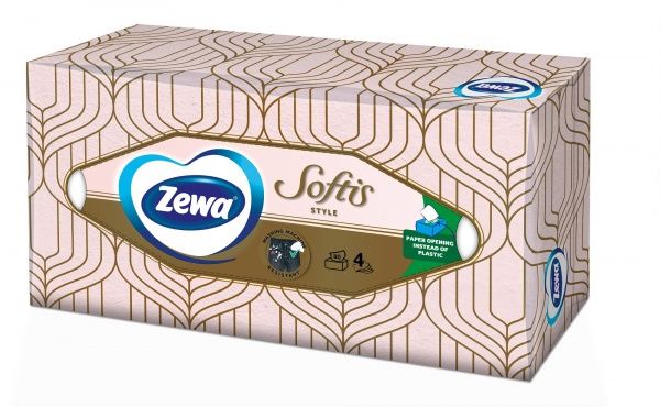 Салфетки гигиенические в коробке Zewa Softis 80 шт.
