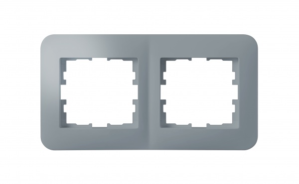 Рамка двухместная Hausmark Luno горизонтальная алюминий/серебро 709-4300-147