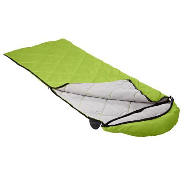Спальный мешок одеяло с подголовником Кемпинг Peak/зеленый  220x75 см