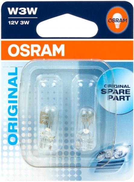 Лампа накаливания Osram (2821_02B) W3W W2.1x9.5d 12 В 3 Вт 2 шт 3200