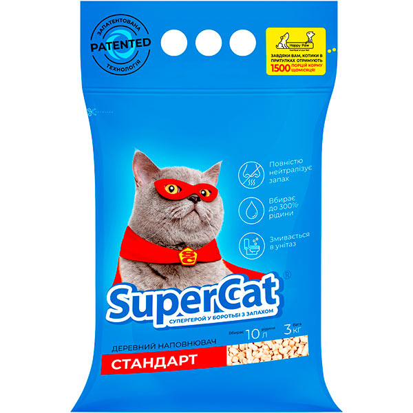 Наполнитель Super Cat Стандарт 3 кг синий
