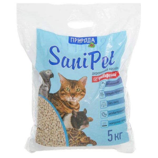 Наполнитель для кошачьего туалета Природа Sani Pet натуральный