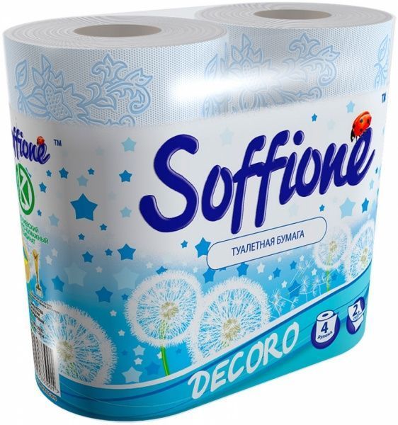 Soffione Decoro блакитний двухслойная 4 шт.