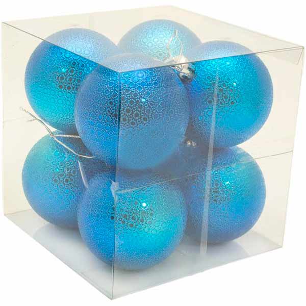 Набор пластиковых шаров рельеф 8 шт синий