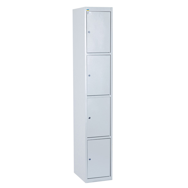 Шкаф для одежды 1 секция 4 дверцы 300х500х1800 мм серый