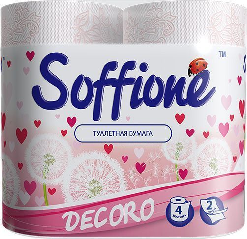Soffione Decoro рожевий двухслойная 4 шт.