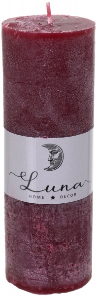 Свеча Рустик цилиндр Red Wine C5516-504 Luna