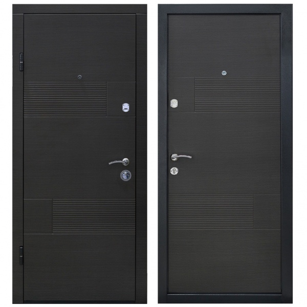 Дверь входная Министерство дверей Оптима венге серый горизонт 2050x960 мм левая
