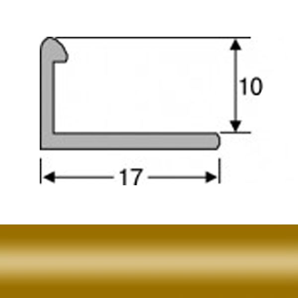 Порожек алюминиевый АПГ-10 анодированный гибкий TIS 2700 мм золото