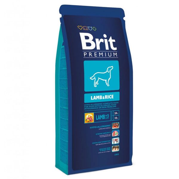 Корм Brit Premium Lamb & Rice 15 кг 
