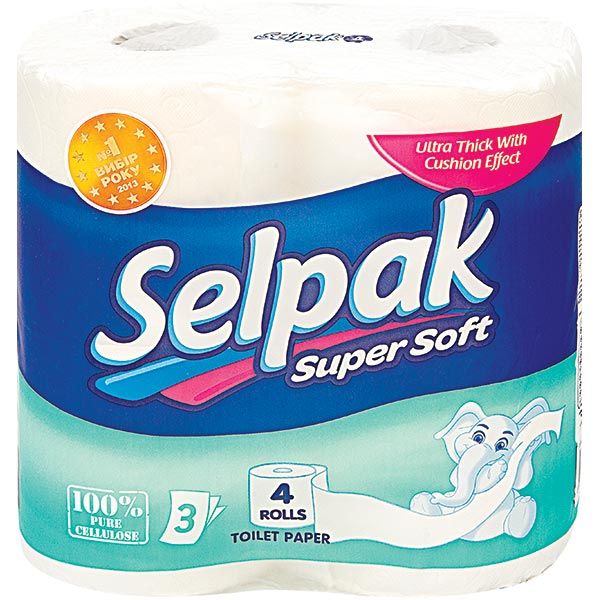Туалетний папір Selpak Super Soft тришаровий 4 шт.