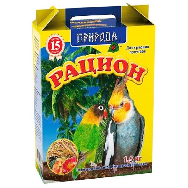 Корм Природа Раціон для середніх папуг 1,5 кг