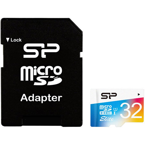 Карта памяти Silicon Power microSDHC Elite Color 32 GB Class 10 + SD adapter