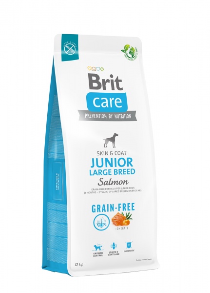 Корм сухой беззерновой для больших пород Brit Care Grain-free Junior с лососем 12 кг