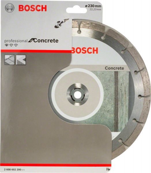 Диск алмазний відрізний Bosch Standart for Concrete 230x2,3x22,2 бетон 2608602200