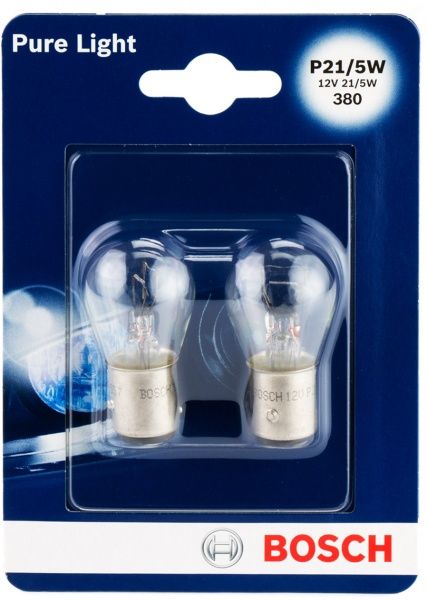Лампа галогенная Bosch Pure Light (1987301016) P21/5W 12 В 21/5 Вт 2 шт