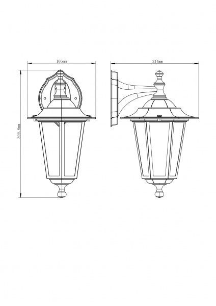 Светильник уличный настенный Ledvance Lantern Classic Down E27 60 Вт IP44 черный 