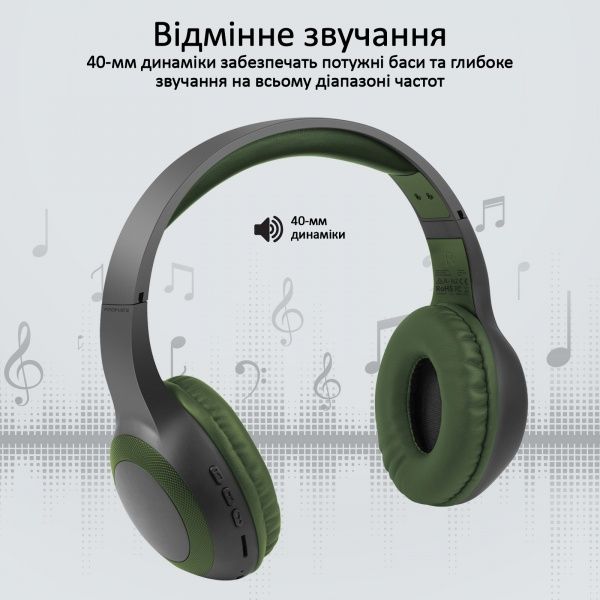 Наушники Promate LaBoca Bluetooth 5.0 green (laboca.midnightgreen) 