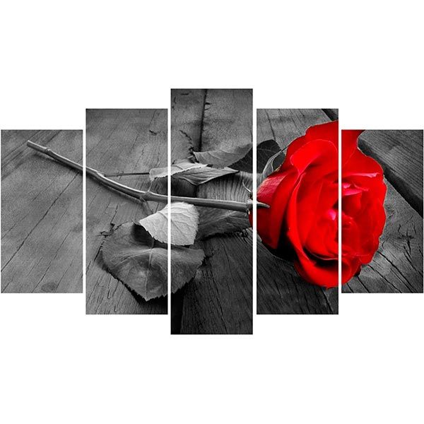 Картина модульная 5 частей Роза на сером 100x60 см МК059 